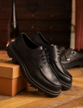Hakiki Deri Siyah Erkek Günlük Ayakkabı