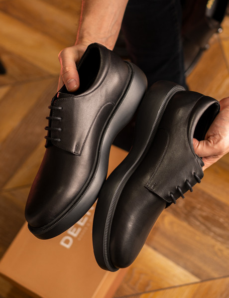 Hakiki Deri Siyah Günlük Erkek Ayakkabı