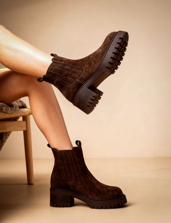 Kadın Hakiki Süet Kahverengi Bot