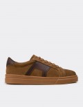Erkek Hakiki Süet Taba Renkli Sneaker Ayakkabı