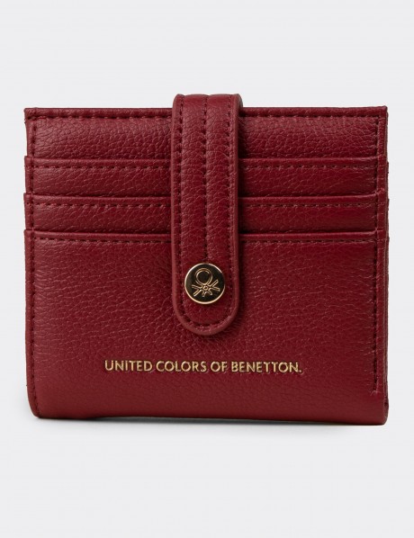 Benetton Bordo Yatay Kadın Cüzdanı