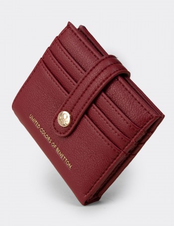 Benetton Bordo Yatay Kadın Cüzdanı