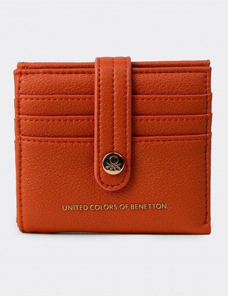 Benetton Turuncu Yatay Kadın Cüzdanı