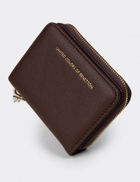 Benetton Kahverengi Yatay Kadın Cüzdanı