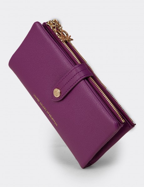 Kadın Mor Yatay Cüzdan - Benetton