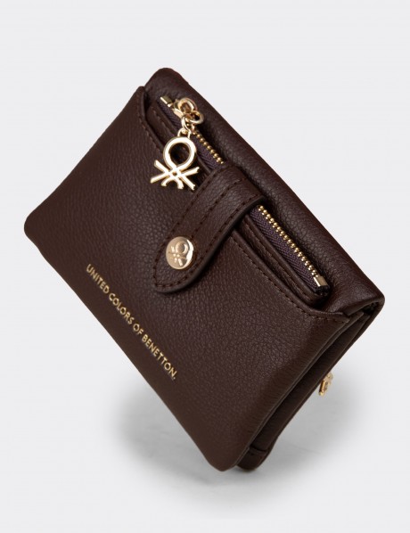Benetton Kahverengi Yatay Kadın Cüzdanı