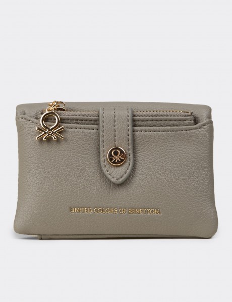 Benetton Vizon Rengi Yatay Kadın Cüzdanı