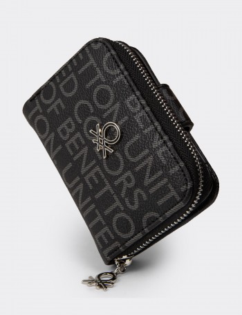 Benetton Siyah Yatay Kadın Cüzdanı