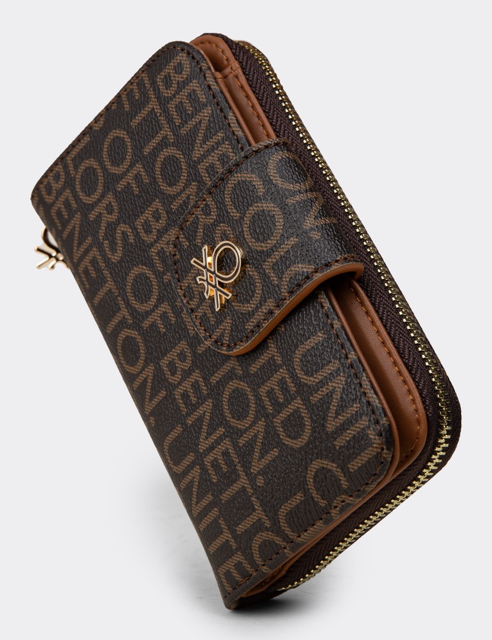 Kahverengi Yatay Kadın Cüzdanı - Benetton - B1661ZKHVZ01