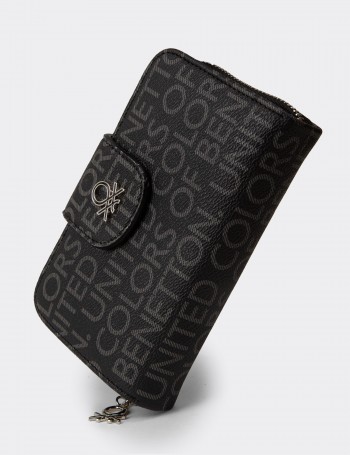 Siyah Yatay Kadın Cüzdanı - Benetton