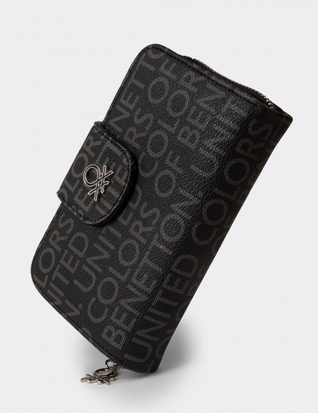 Siyah Yatay Kadın Cüzdanı - Benetton