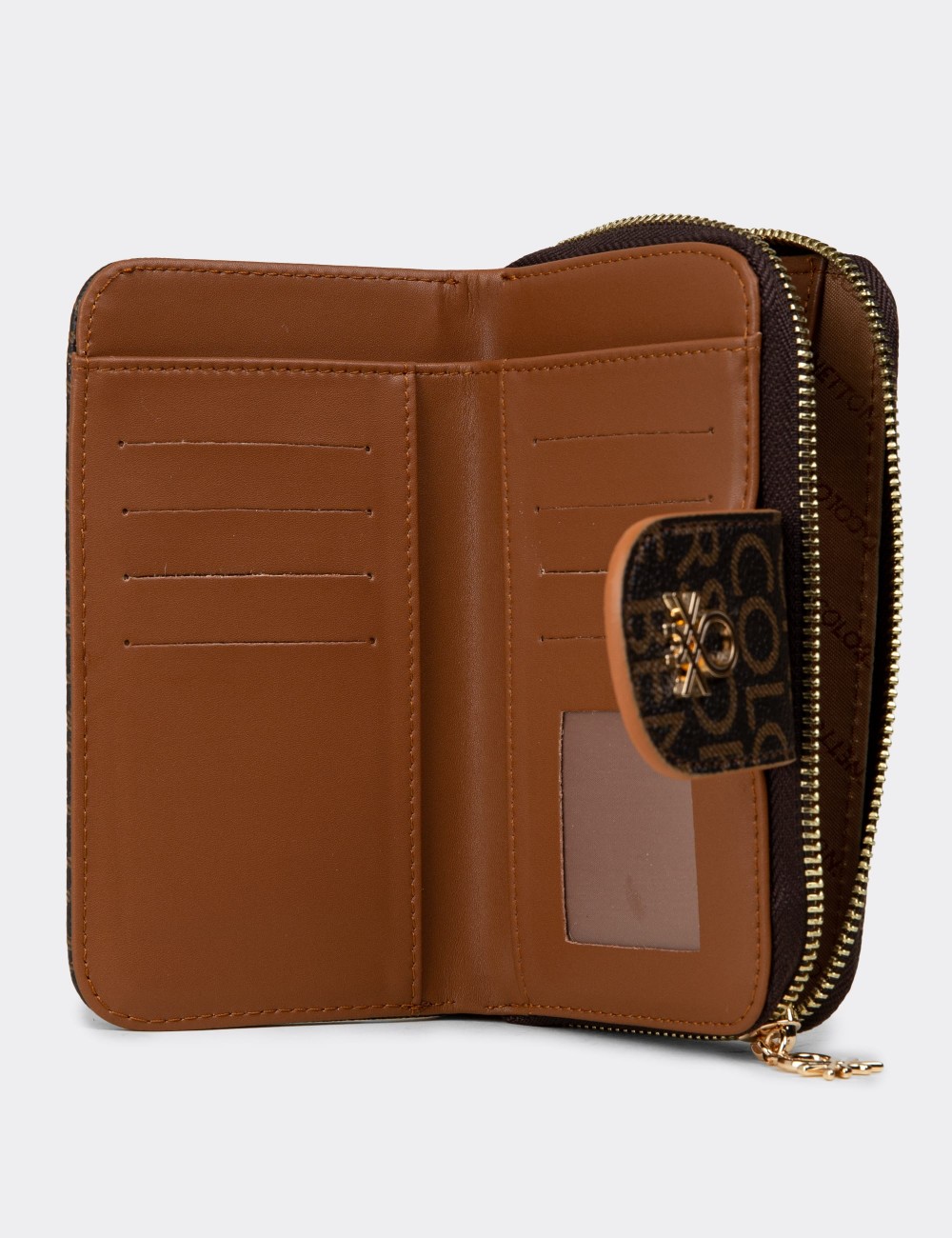 Kahverengi Yatay Kadın Cüzdanı - Benetton - B1661ZKHVZ01