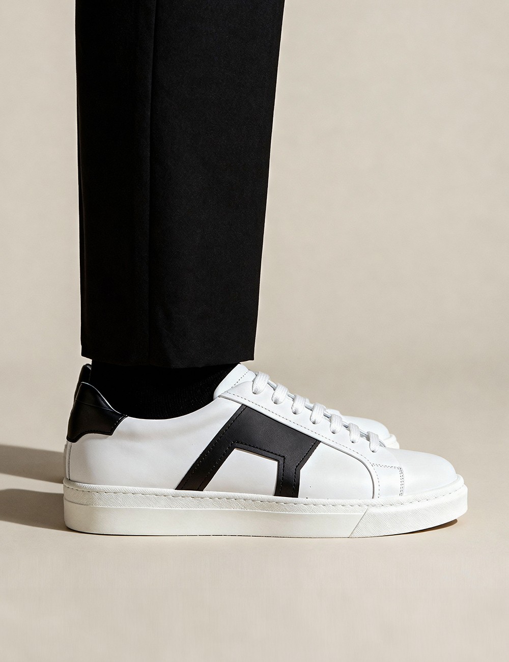 Erkek Hakiki Deri Beyaz Sneaker Ayakkabı - 02002MSYHC01