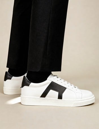 Erkek Hakiki Deri Beyaz Sneaker Ayakkabı - 02002MSYHC01