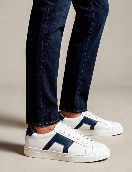 Erkek Hakiki Deri Beyaz Spor Ayakkabı