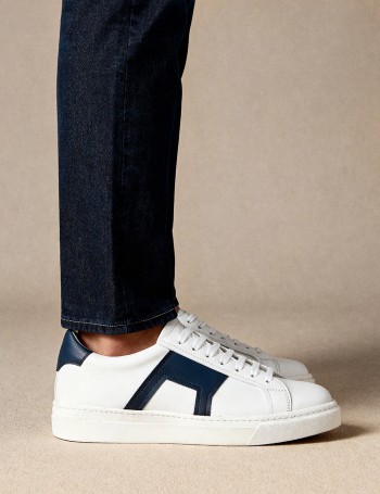 Erkek Hakiki Deri Beyaz Spor Ayakkabı - 02002MLCVC01