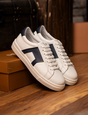 Erkek Hakiki Deri Beyaz Spor Ayakkabı - 02002MLCVC01