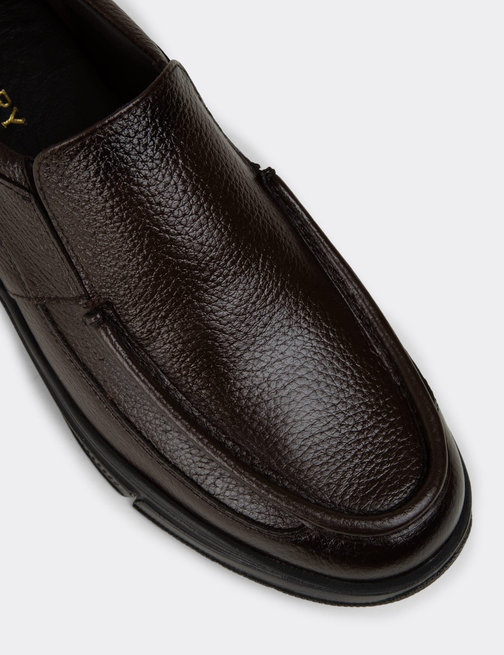 Erkek Hakiki Deri Kahverengi Loafer Ayakkabı - 01999MKHVC01