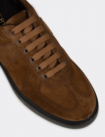Erkek Hakiki Süet Taba Renkli Sneaker Ayakkabı - 02017MTBAP01