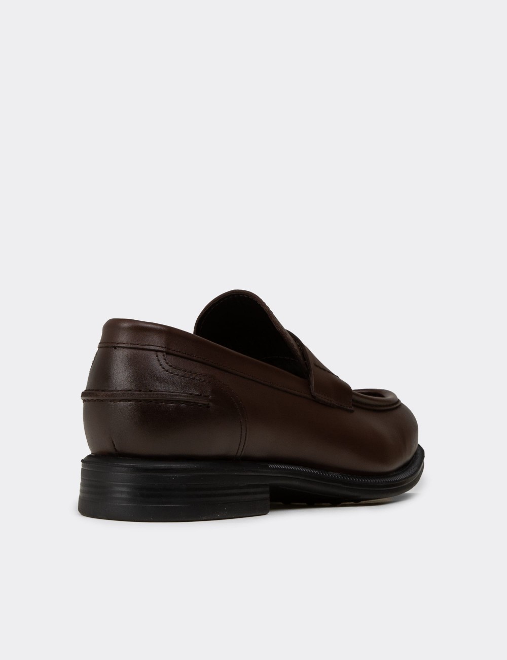 Erkek Kahverengi Hakiki Deri Klasik Loafer - 02025MKHVC01