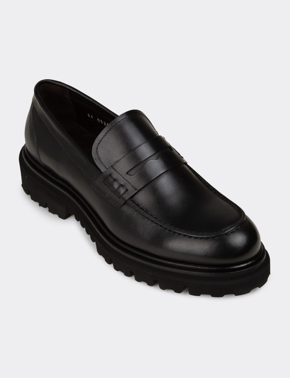 Erkek Hakiki Deri Siyah Loafer - F6528MSYHP01