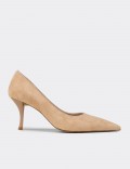 Deery Stiletto Deery Süet Sivri Kadın Bej Burun