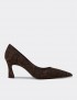 Deery Stiletto Deery Yilan Desenli Kadın Kahverengi Orta Topuklu