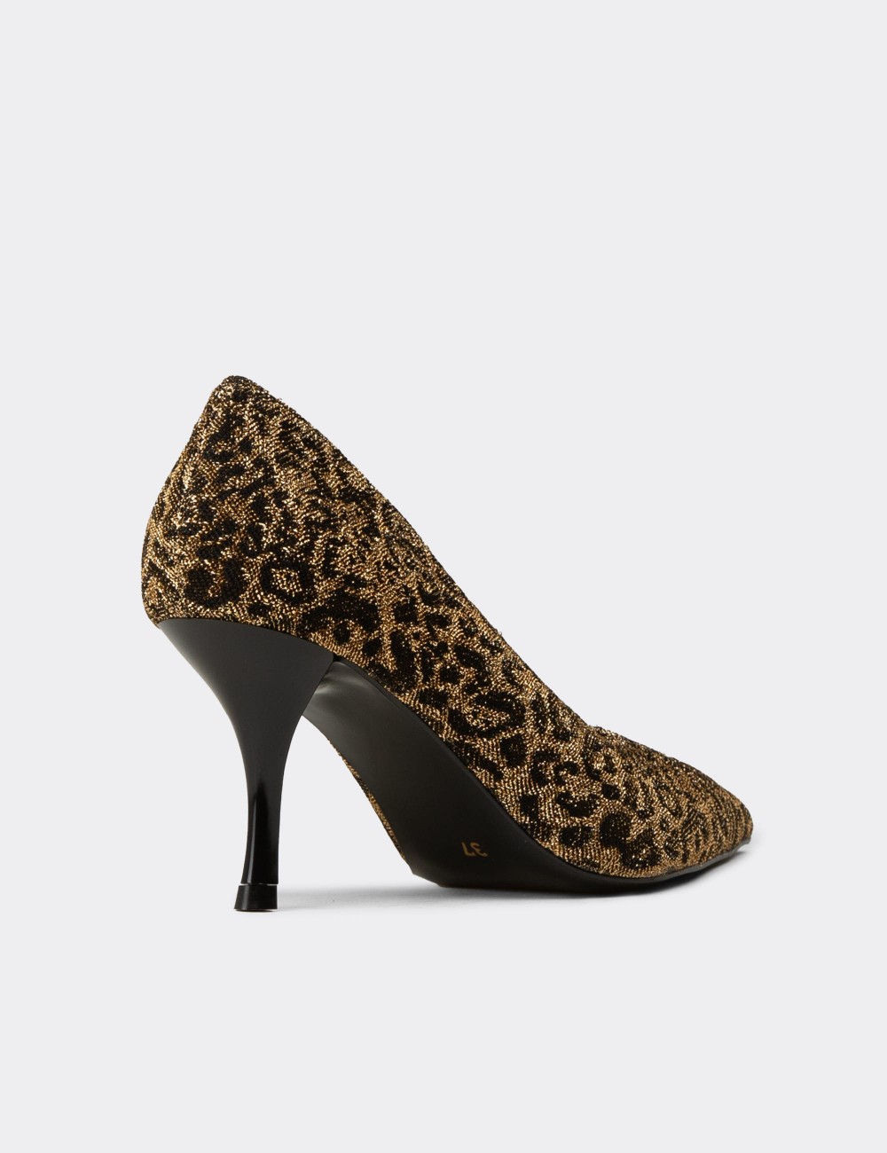 Kadın Altın Renk Leopar Desenli Stiletto - V4016ZALTM01