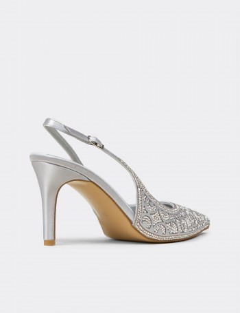Kadın Gümüş Renk Slingback Stiletto - RD035ZGMSM01