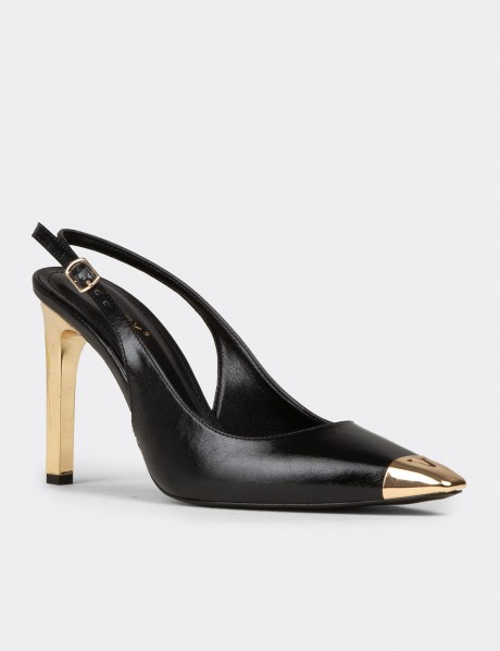 Kadın Siyah Slingback Stiletto