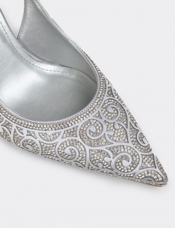 Kadın Gümüş Renk Slingback Stiletto - RD035ZGMSM01