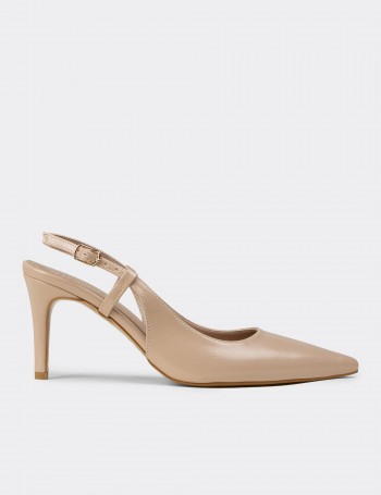 Deery Stiletto Deery Slingback Kadın Bej