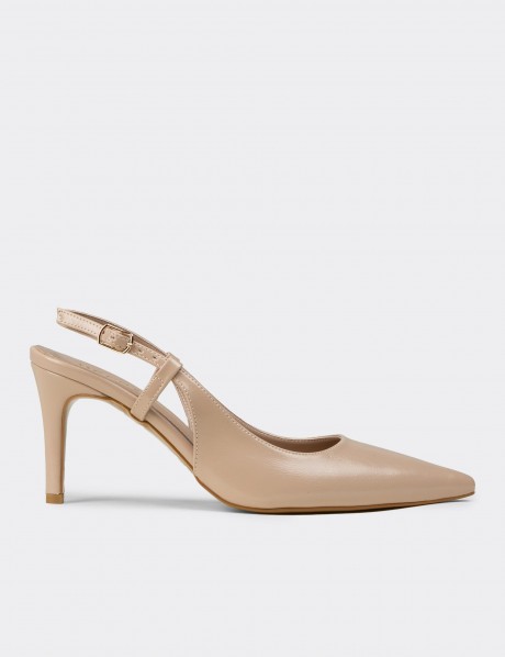 Deery Stiletto Deery Slingback Kadın Bej
