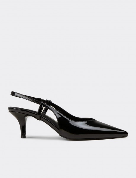 Deery Ayakkabı Deery Rugan Kadın Siyah Topuklu