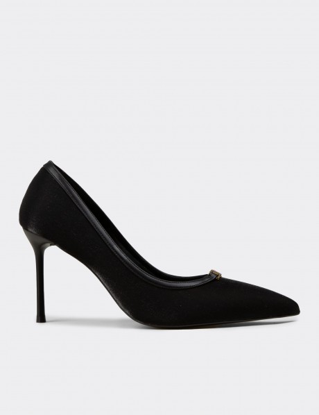 Kadın Siyah Özel Doku Stiletto