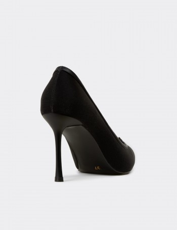 Kadın Siyah Özel Doku Stiletto - V0T30ZSYHM01