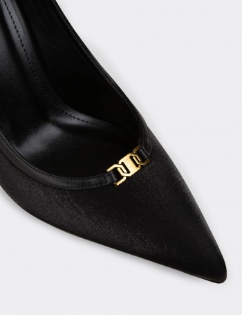 Kadın Siyah Özel Doku Stiletto - V0T30ZSYHM01