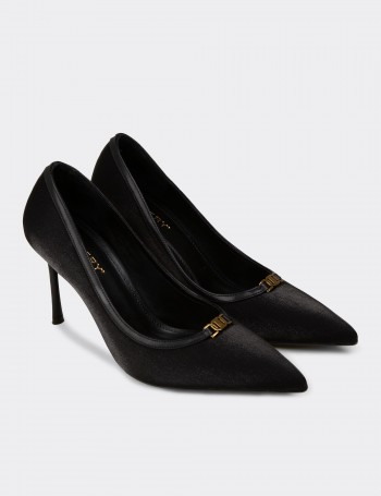 Kadın Siyah Özel Doku Stiletto - V0T30ZSYHM01