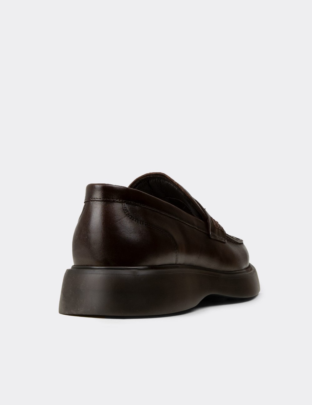 Erkek Kahverengi Hakiki Deri Loafer Ayakkabı - F6683MKHVP01