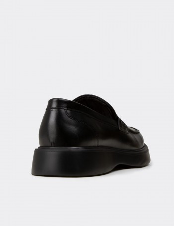 Erkek Siyah Hakiki Deri Loafer Ayakkabı - F6683MSYHP01