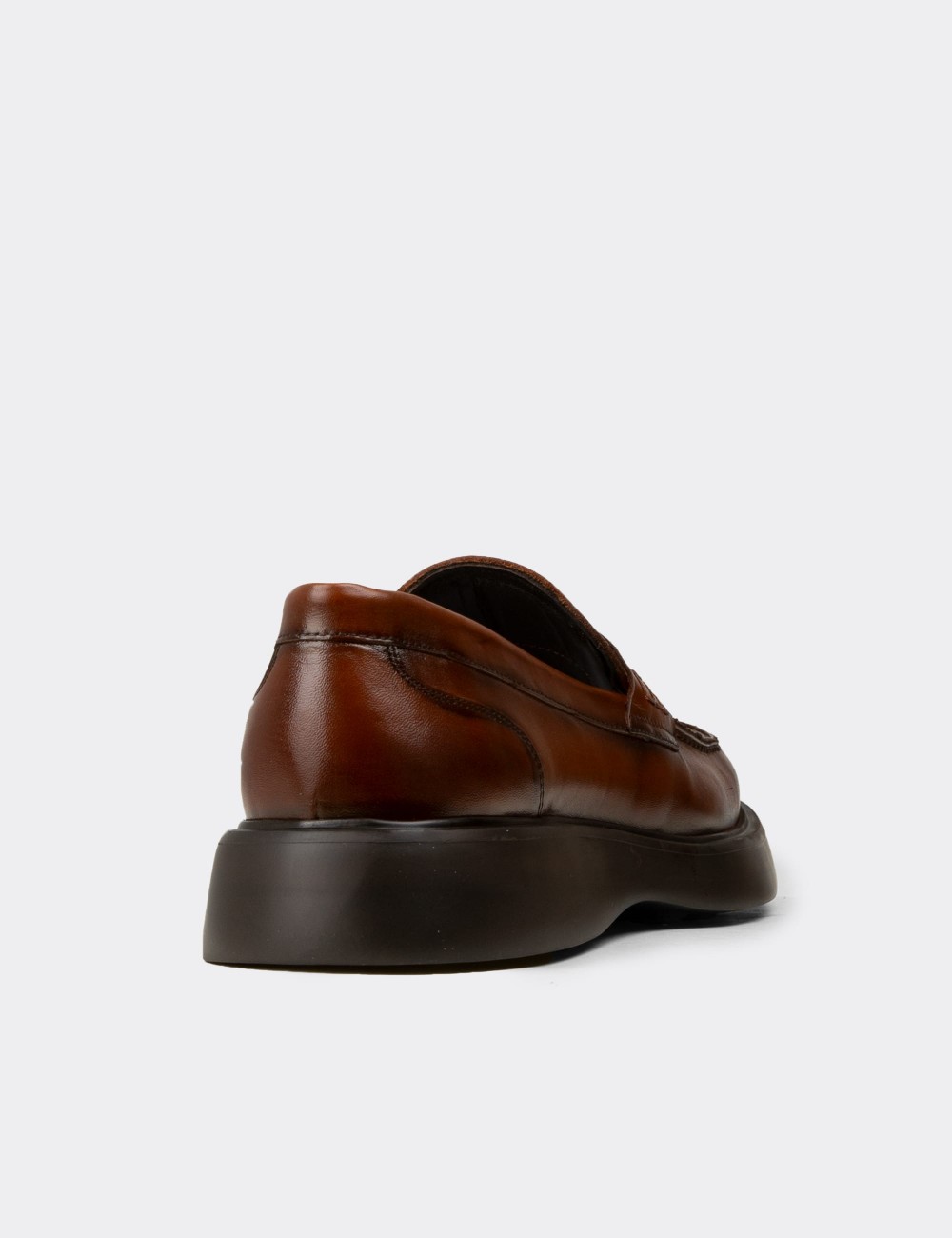 Erkek Taba Renk Hakiki Deri Loafer Ayakkabı - F6683MTBAP01