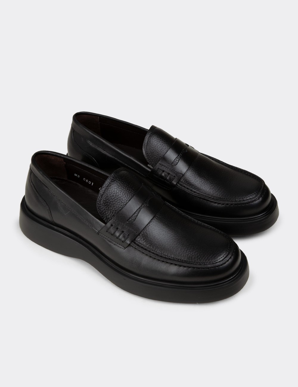 Erkek Siyah Hakiki Deri Loafer Ayakkabı - F6683MSYHP01