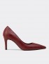 Deery Ayakkabı Deery Stiletto Kadın Bordo Topuklu