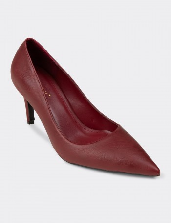 Kadın Bordo Stiletto Topuklu Ayakkabı