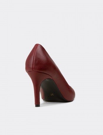 Kadın Bordo Stiletto Topuklu Ayakkabı - RD005ZBRDM01