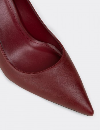 Kadın Bordo Stiletto Topuklu Ayakkabı - RD005ZBRDM01