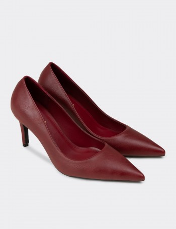 Kadın Bordo Stiletto Topuklu Ayakkabı - RD005ZBRDM01