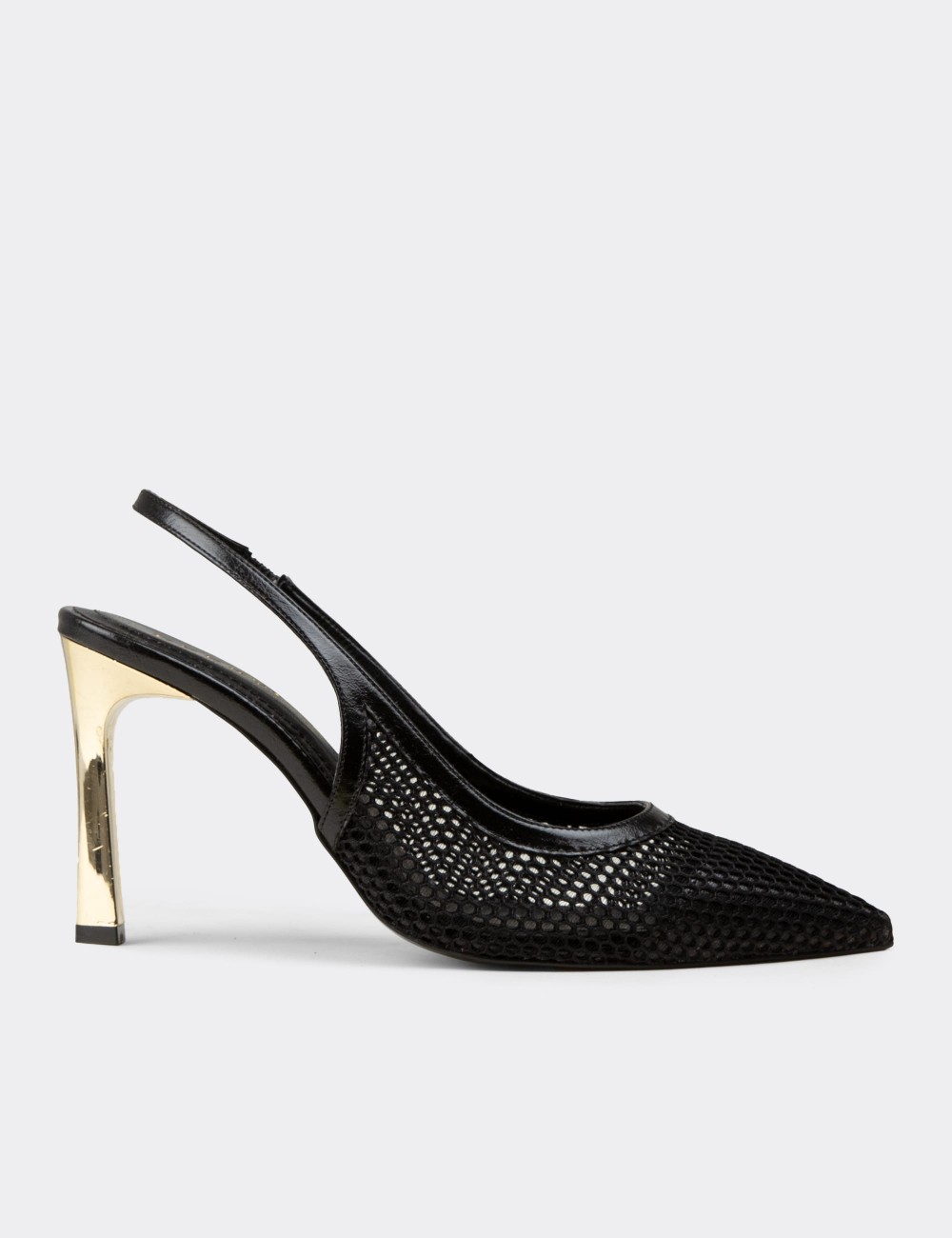 Deery Ayakkabı Deery Abiye Kadın Siyah Altın Topuklu