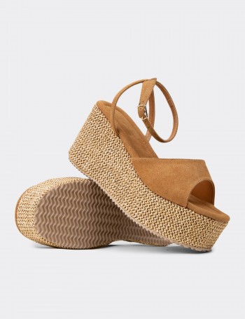 Kadın Taba Renkli Platform Sandalet - RD814ZTBAC01