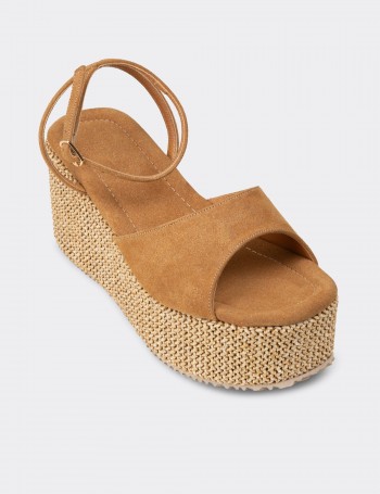Kadın Taba Renkli Platform Sandalet - RD814ZTBAC01